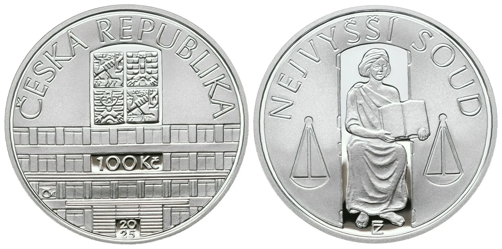 100 Kč 2025 - Nejvyšší soud, PROOF