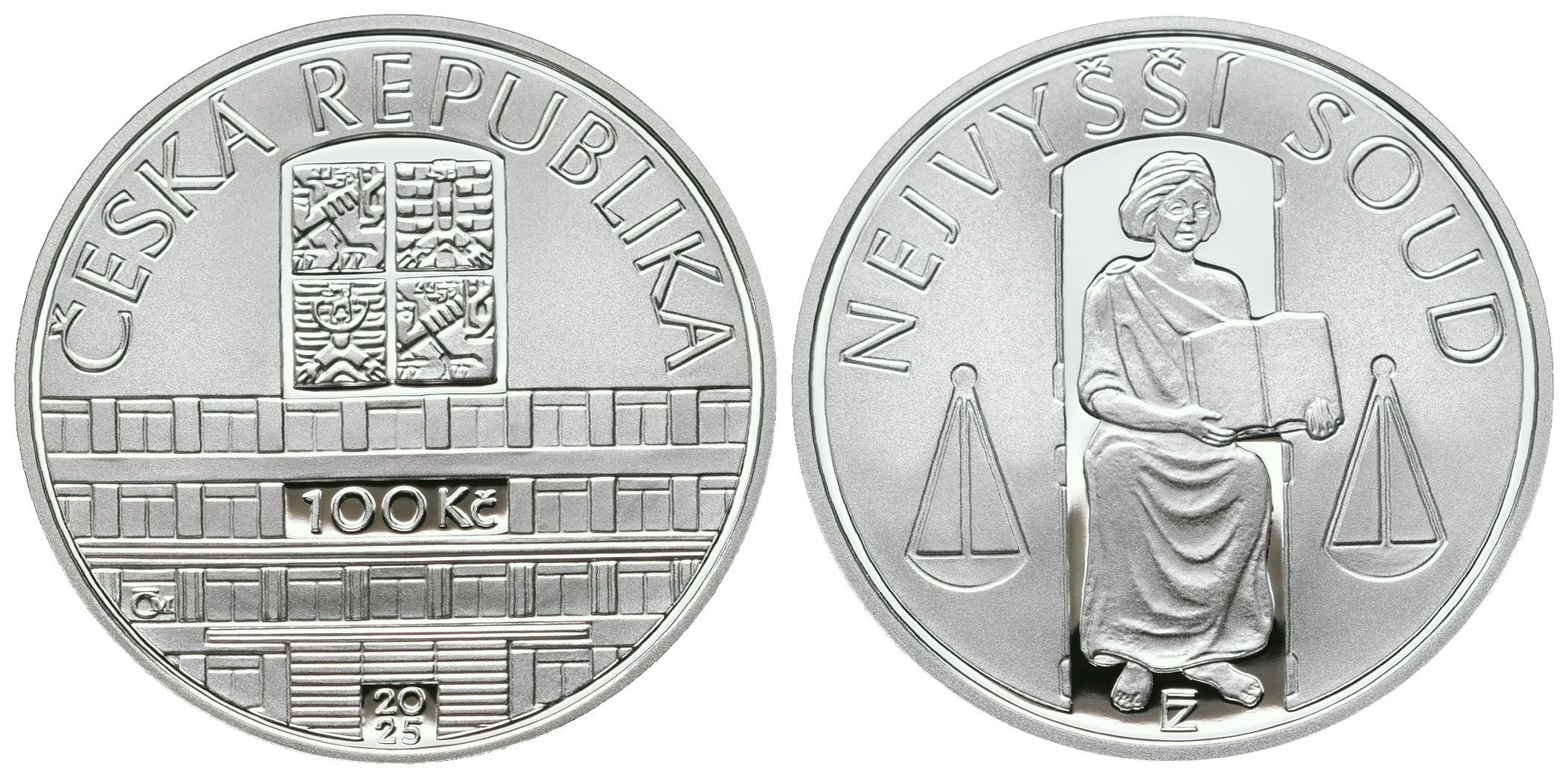 100 Kč 2025 - Nejvyšší soud, PROOF