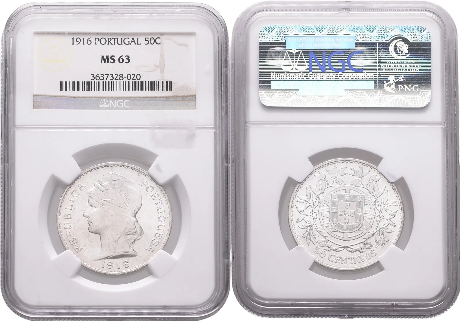 Portugalsko, 50 Centavos 1916