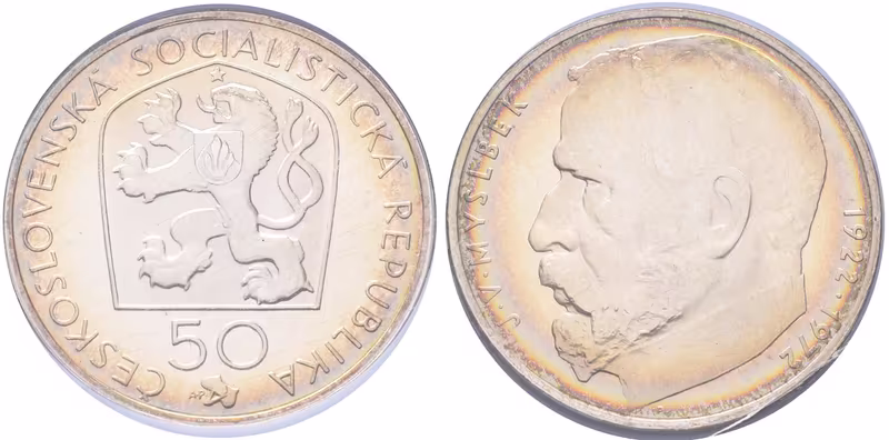 50 Kčs 1972 - Josef Václav Myslbek, PROOF