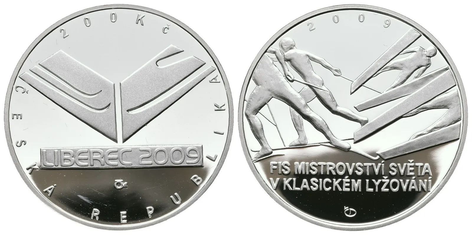 200 Kč 2009 - Mistrovství světa v klasickém lyžování, PROOF