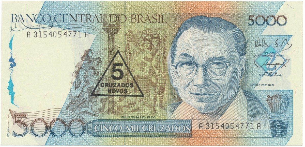 Brazílie, 5 Cruzados Novos (1989), P.217a