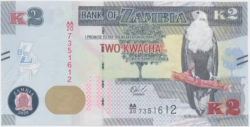 Zambie, 2 Kwacha 2020, P.56c