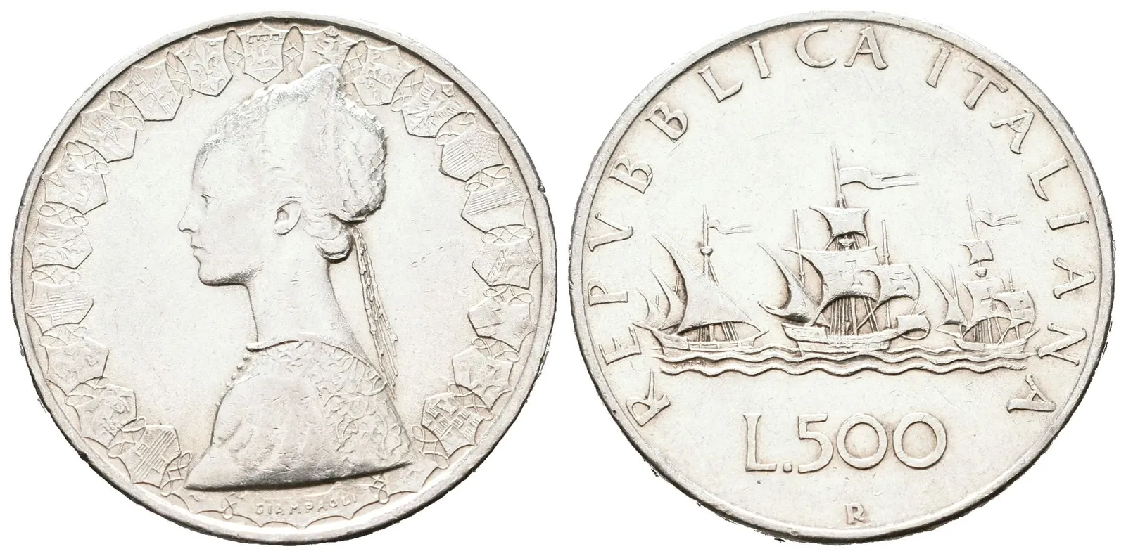 Itálie, 500 Lira 1958