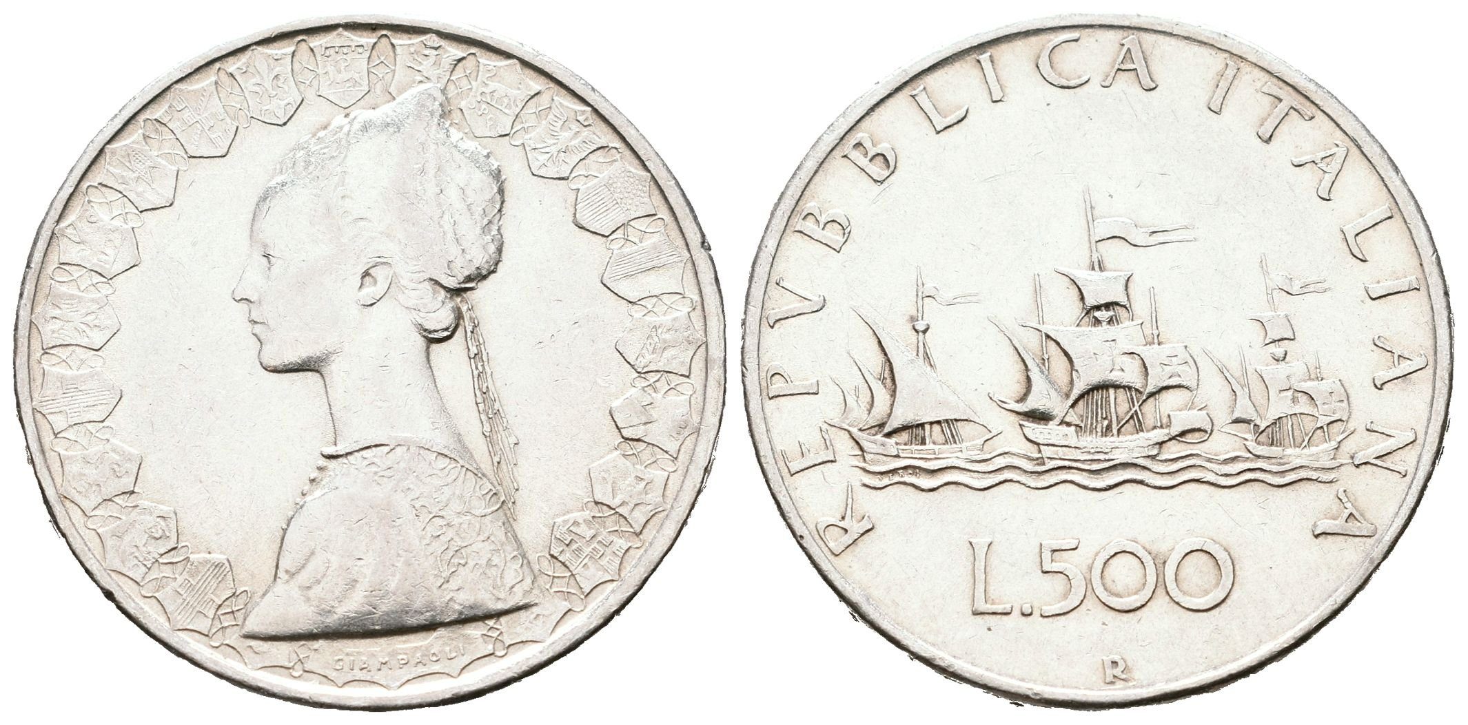 Itálie, 500 Lira 1958