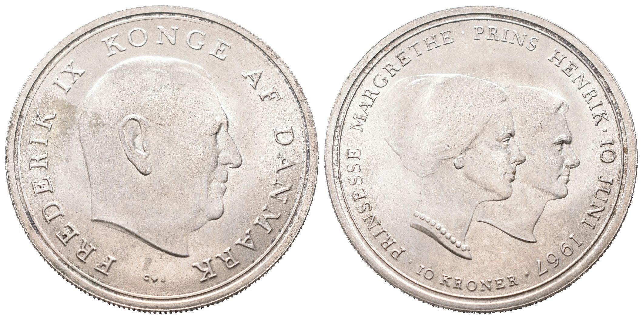 Dánsko, 10 Kroner 1967 - Pamětní