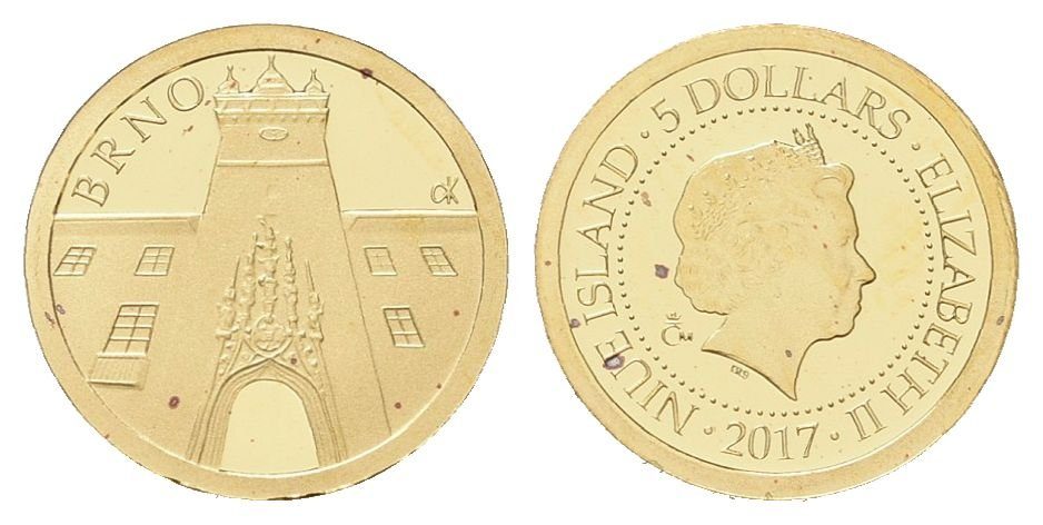 Zlatá mince Brno - dobová pohlednice