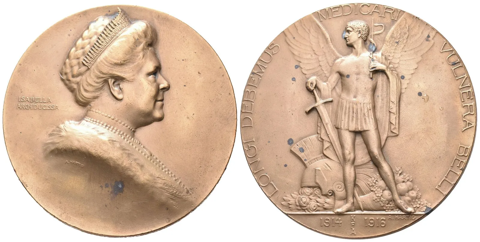 AE Medaile 1916 - Na válečnou charitativní činnost arcivévodkyně Isabelly z Croy-Dülmenu. — 1