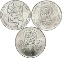 50 Kčs 1987 - Kůň Převalského, 1988 - Juraj Jánošík a — 2