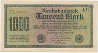 Německo, 1000 Mark 1922, vod. Achterstreifen, Ro.75o