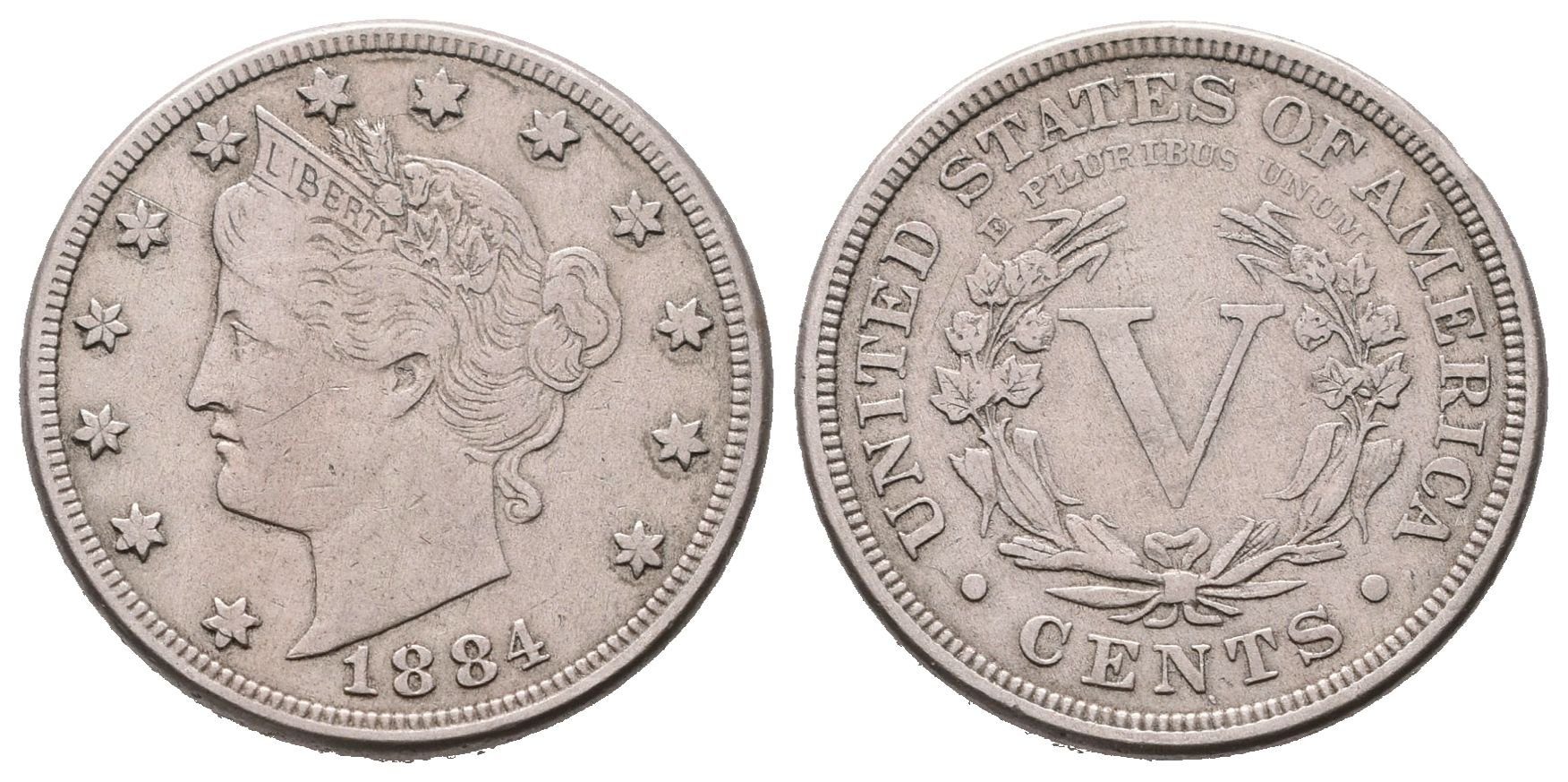 USA, 5 Cents 1884 - Liberty Head
