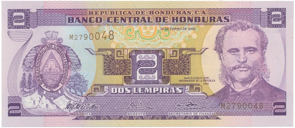 Honduras, 2 Lempiras 2000-2006, P.80Adf