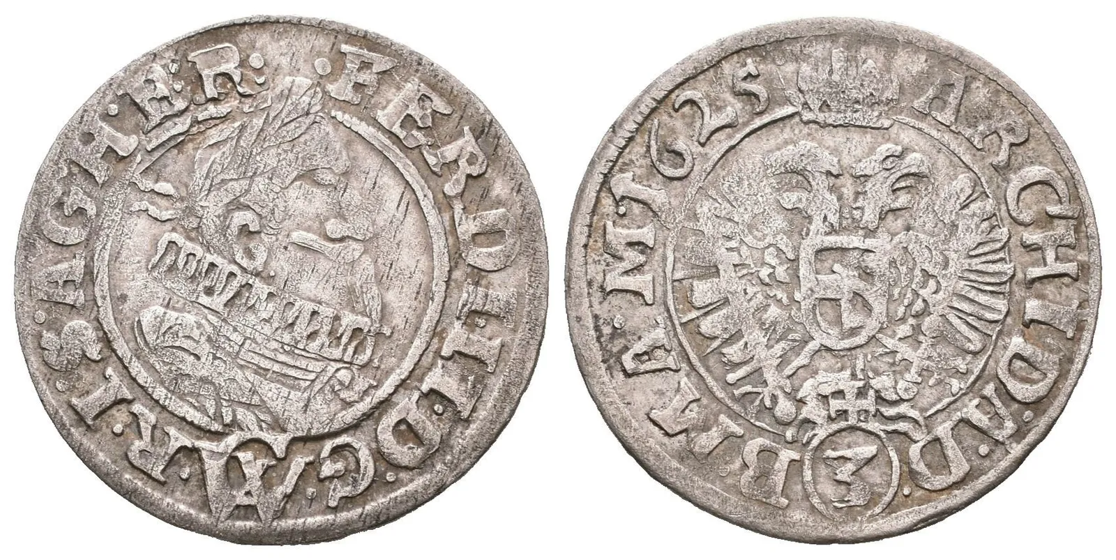 3 Krejcar 1625, Brno-Wohnsiedler, Hal.884, pěkná zachovalost, — 1
