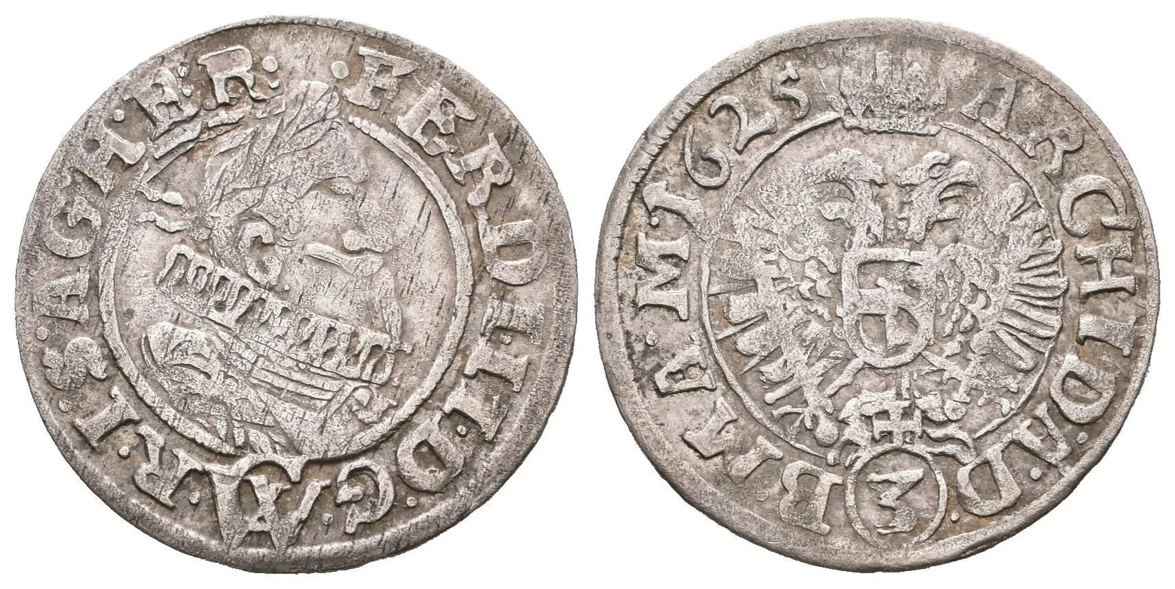 3 Krejcar 1625, Brno-Wohnsiedler, Hal.884, pěkná zachovalost, — 1