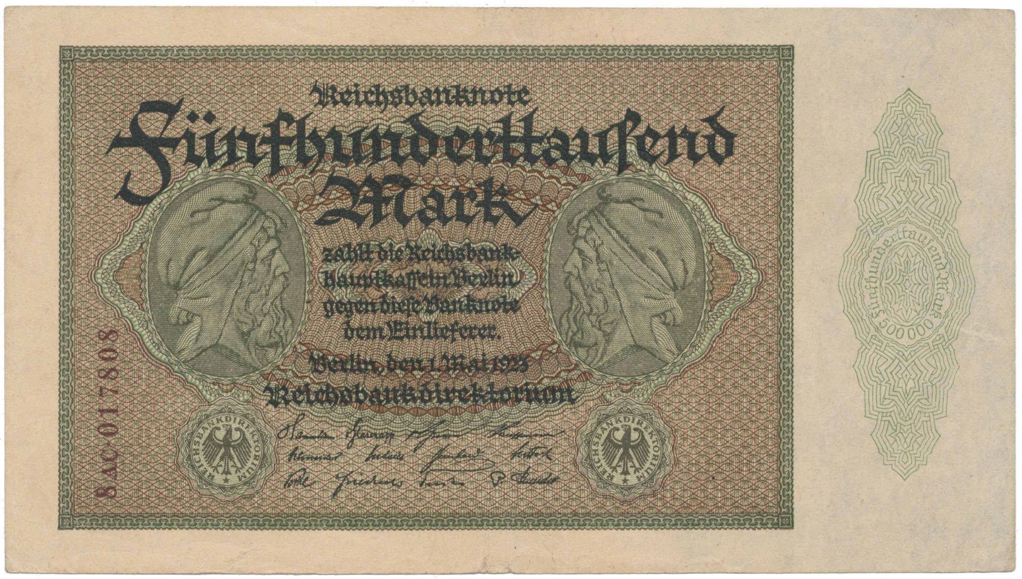 Německo, 500000 Mark 1923, Ro.87f