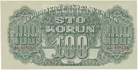 100 Koruna 1944, číslovač 19 mm, první série AA, SPECIMEN, Hej.59a.S1