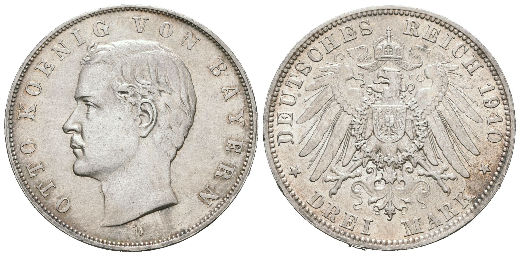 Bavorsko, 3 Marka 1910 D