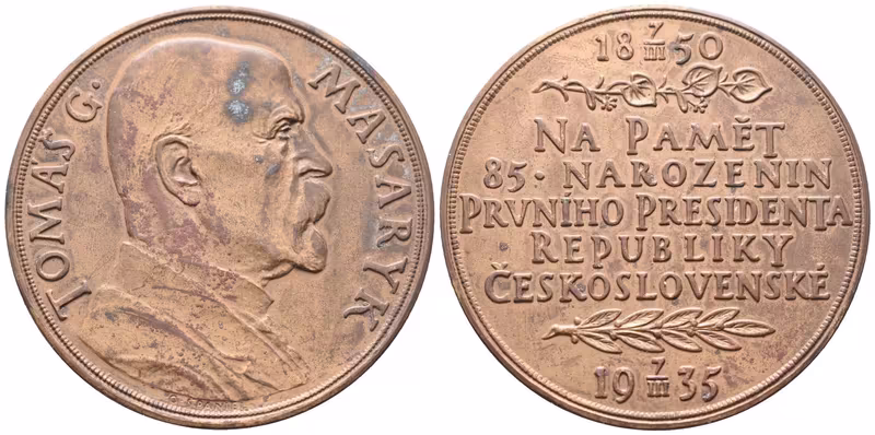 Španiel Otakar - 85. narozeniny TGM, 50 mm