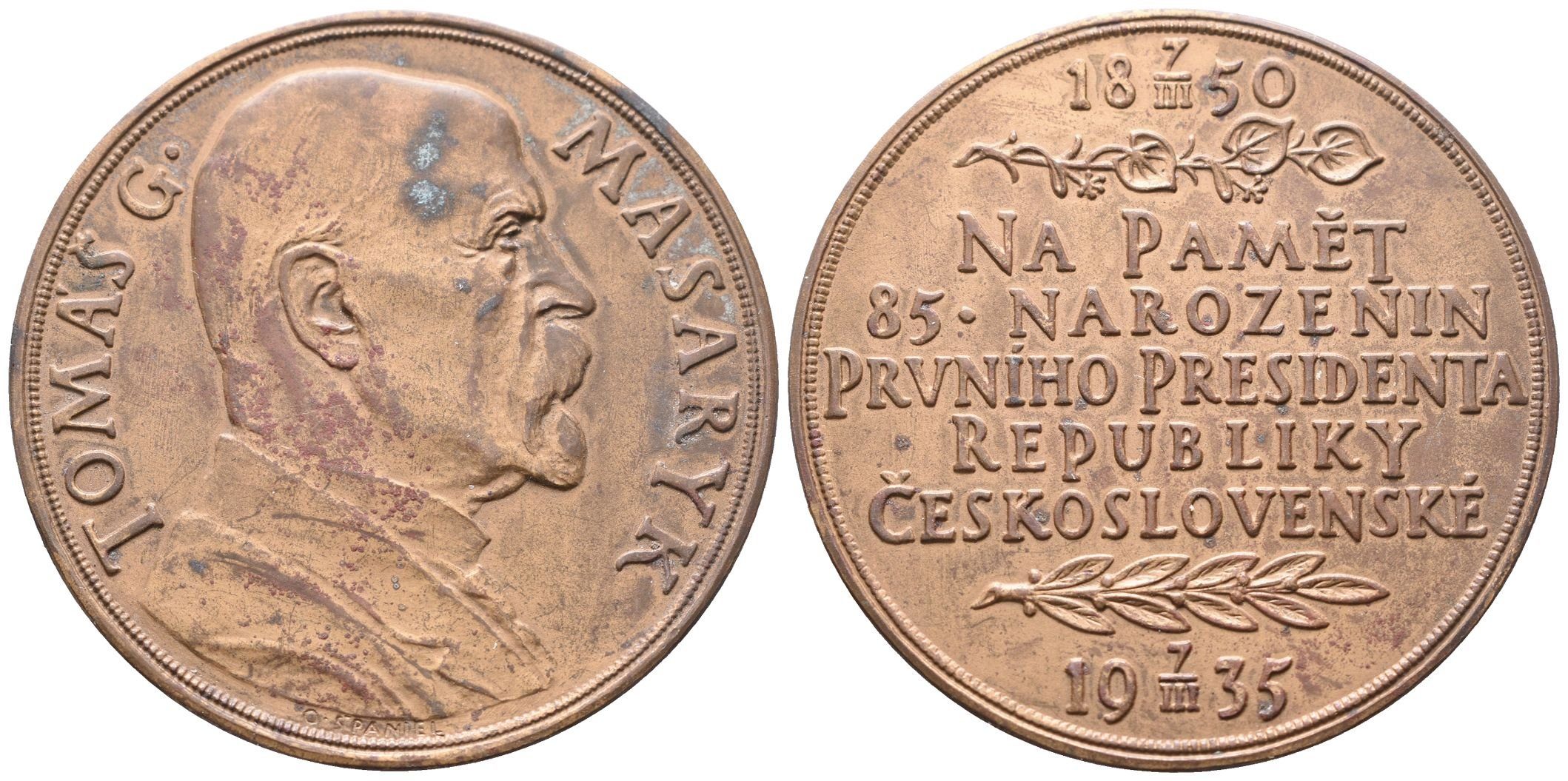Španiel Otakar - 85. narozeniny TGM, 50 mm