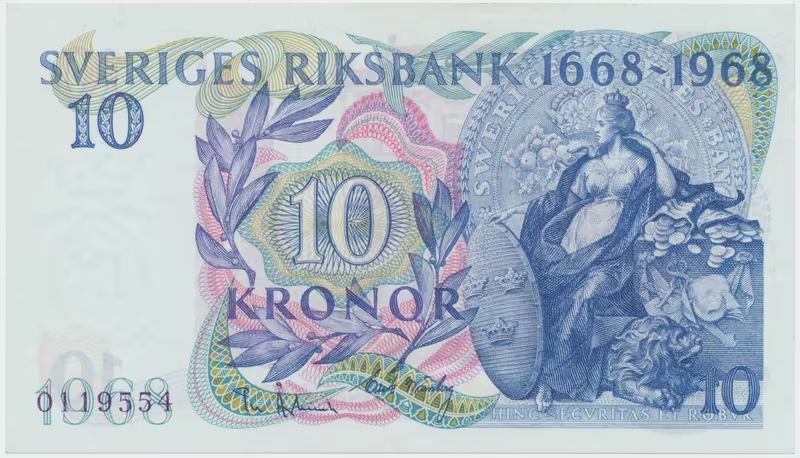 Švédsko, 10 Kronor 1958, jubilejní, P.56