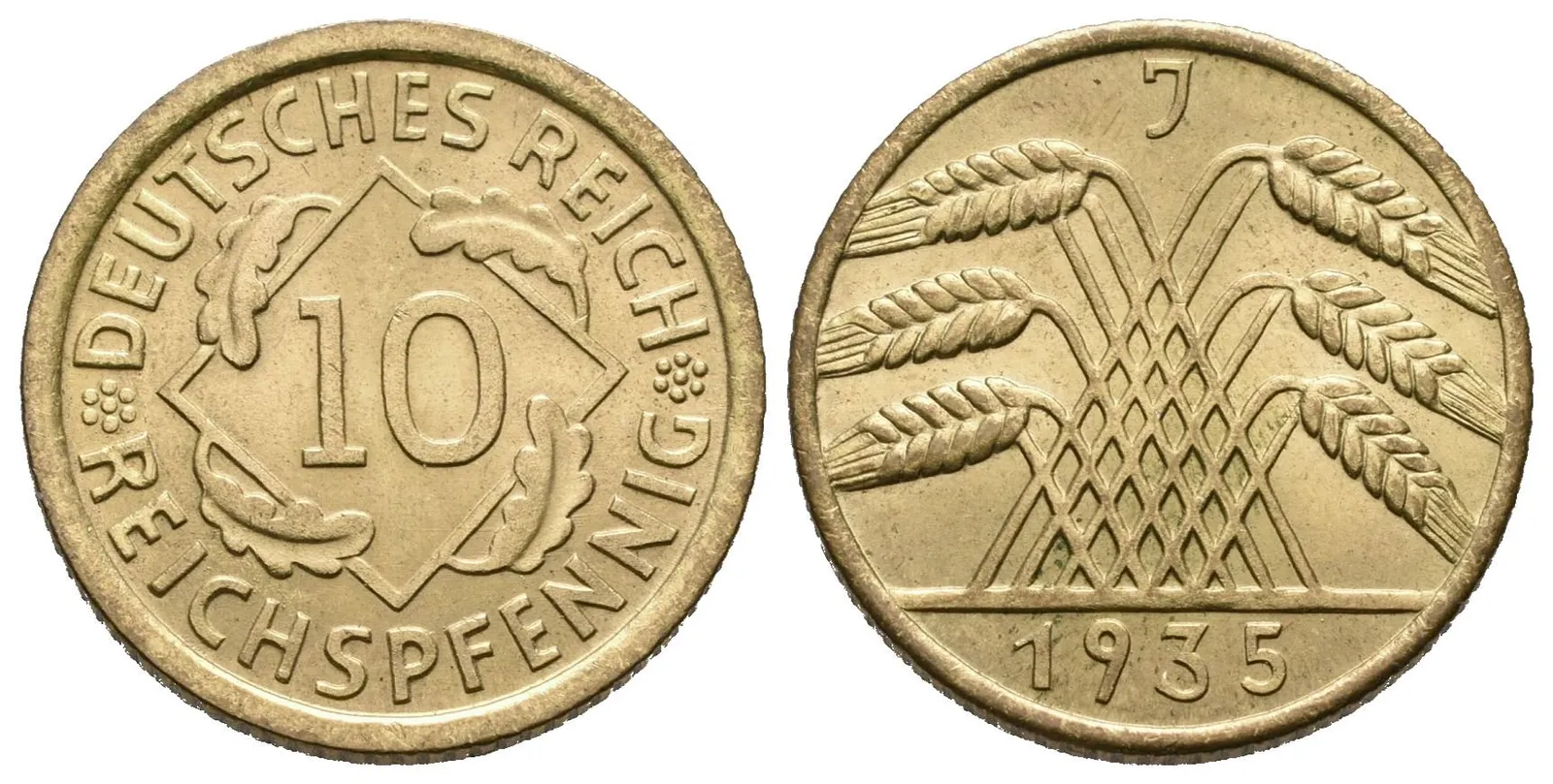 III. říše, 10 Pfennig 1935 J