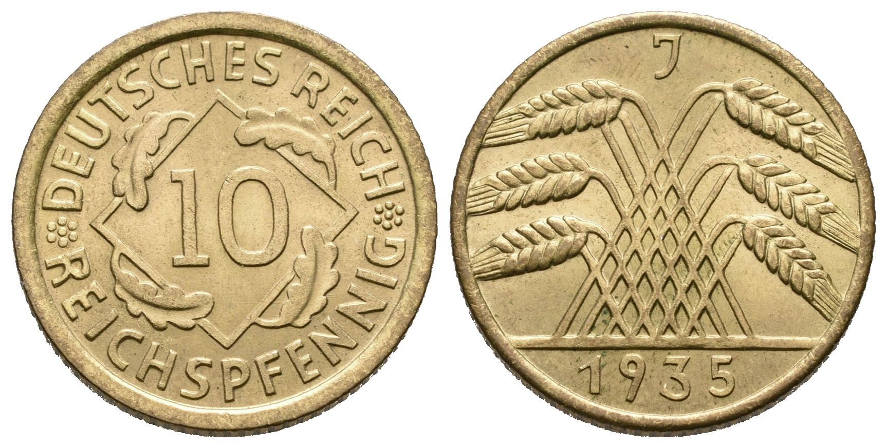 III. říše, 10 Pfennig 1935 J