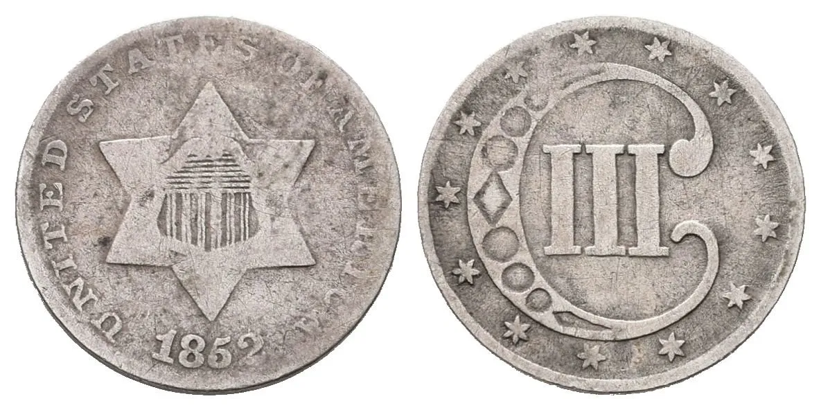 USA, 3 Cents 1852