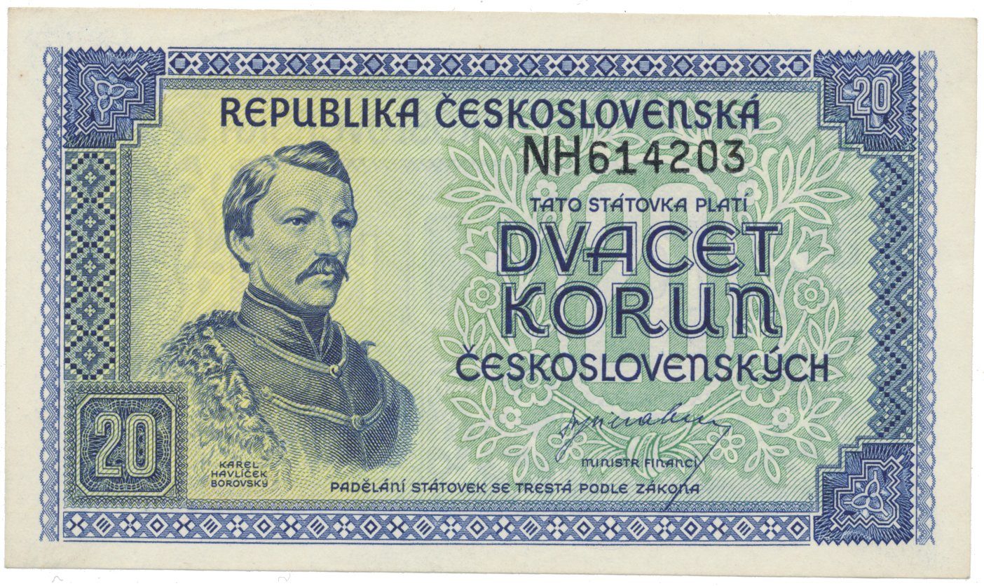 Československo, 20 Koruna b.d. (1945), Hej.72a