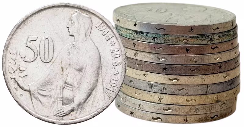 Soubor mincí 50 Koruna 1947 - 3. výročí SNP