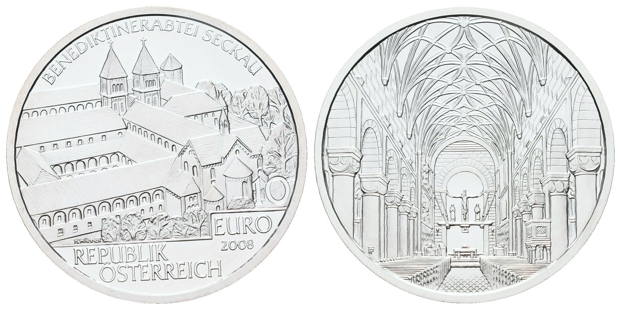 Rakousko, 10 Euro 2008 - Opatství Seckau