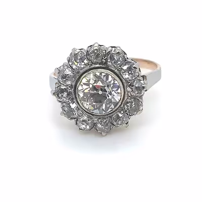 Luxusní prsten s diamanty | Art deco | Západní Evropa 1930