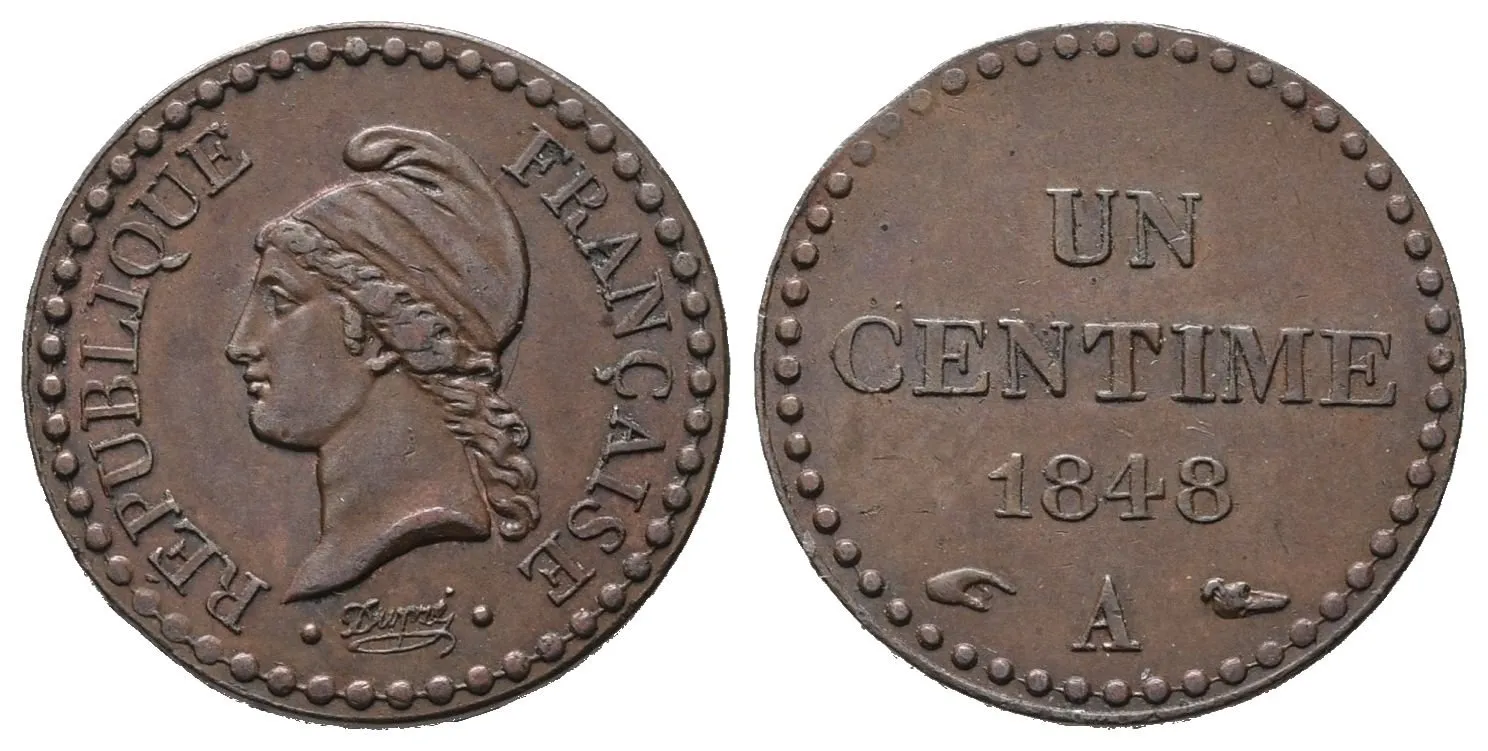 Francie - II. Republika, 1 Centime 1848 A