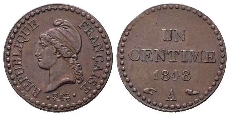 Francie - II. Republika, 1 Centime 1848 A
