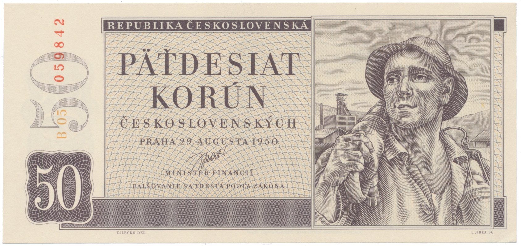 50 Koruna 1950, II. vydání, Hej.88a