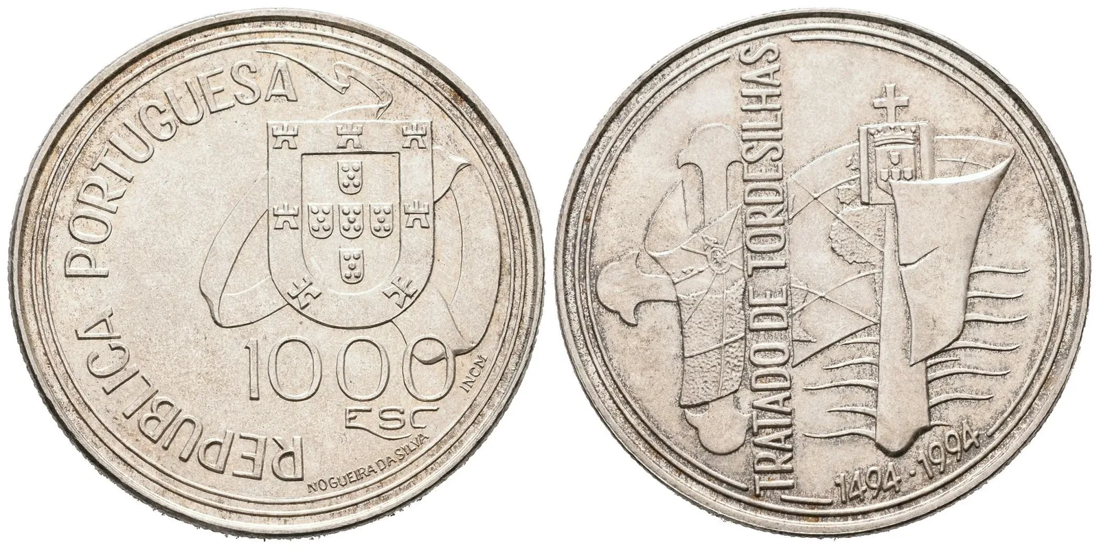 Portugalsko, 1000 Escudos 1994 - Smlouva z Tordesillas