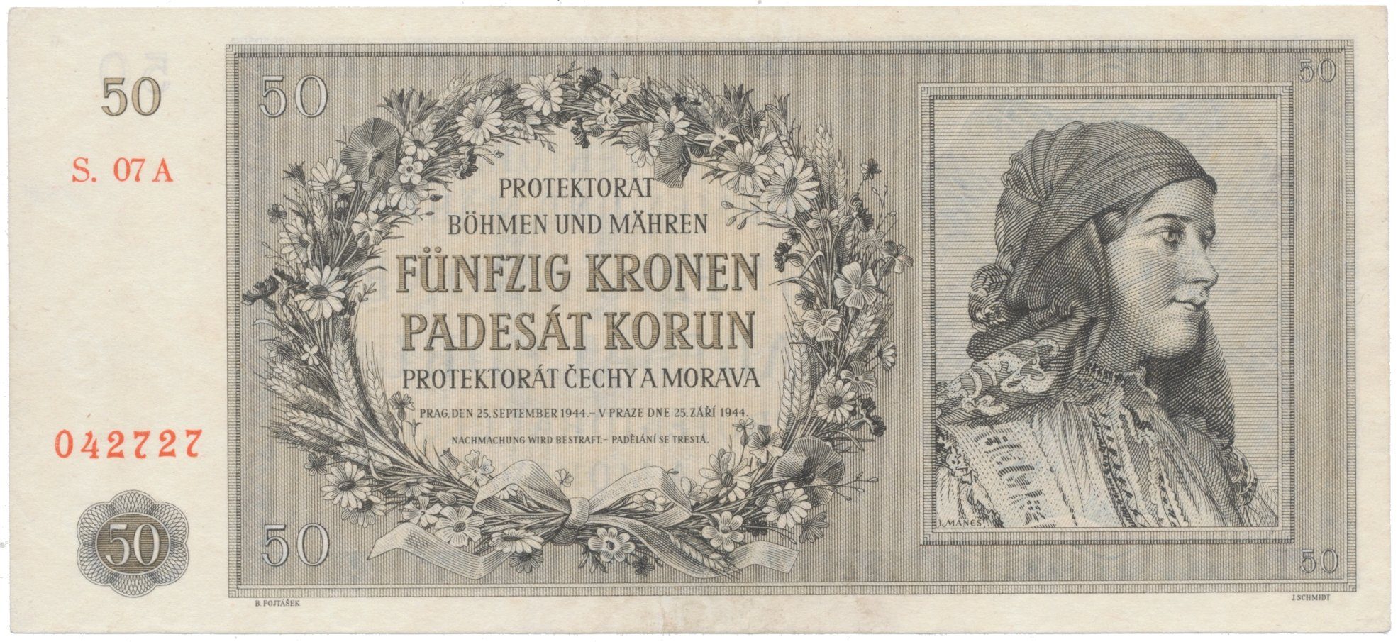 50 Koruna 1944, Hej.42a