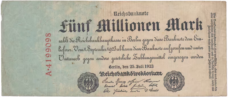 Německo, 5 Millionen Mark 1923, Ro.94