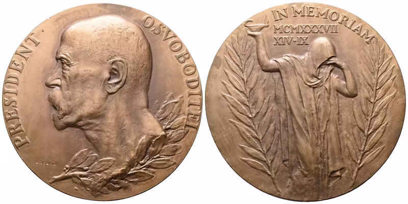 Španiel Otakar -  K úmrtí TGM, 80 mm