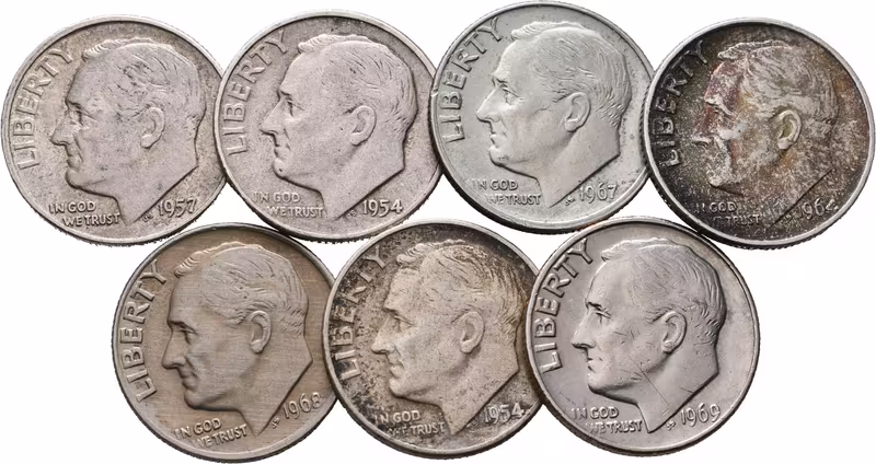 USA, Dime 1954 - 1969, Roosevelt