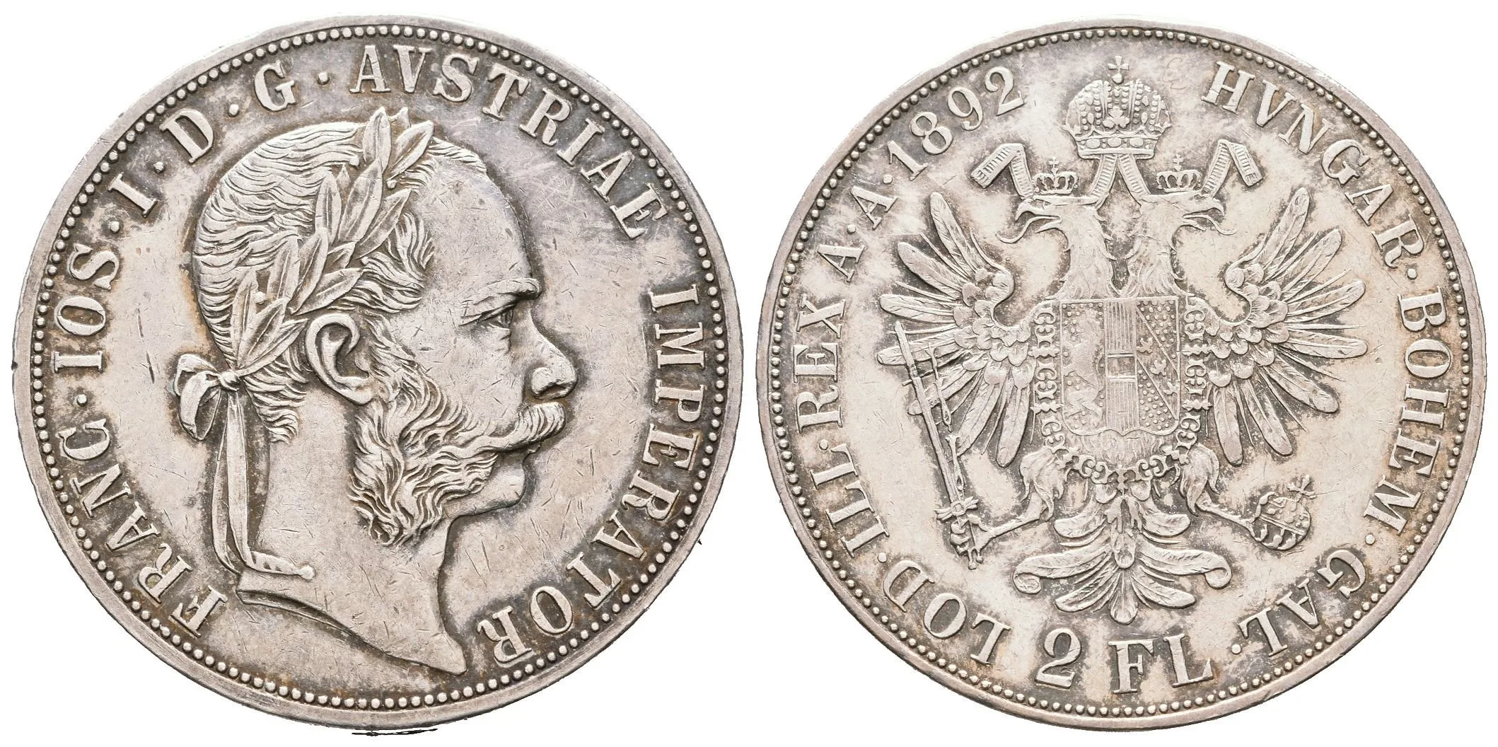 2 Zlatník 1892, zbytky lesku, patina, škr. — 1