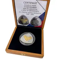 Bimetalová medaile 2009 - 20. výročí 17. listopadu 1989 - fotografie 2