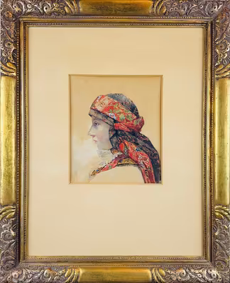 Joža Uprka: Joža Uprka (1861 - 1940) - Děvčica v šátku