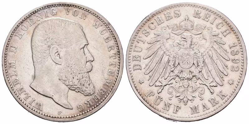 Württembersko, 5 Marka 1892