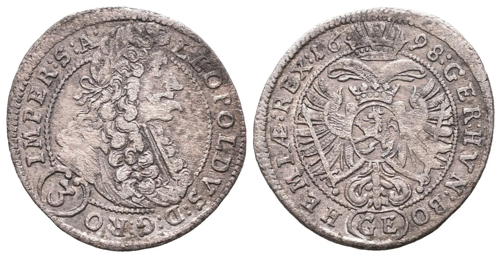 3 Krejcar 1698 GE, Praha-Egerer, Hal.1429 — 1