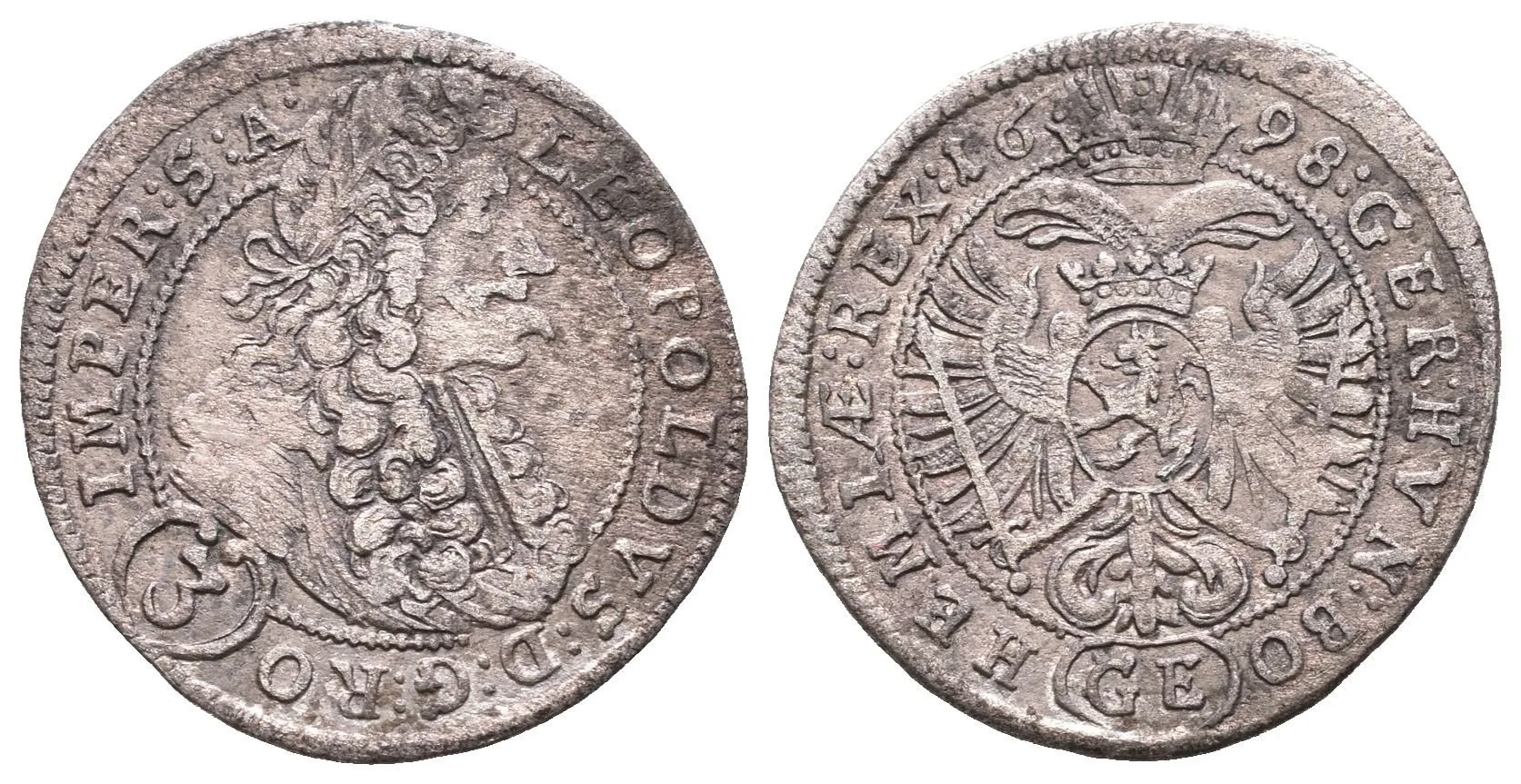 3 Krejcar 1698 GE, Praha-Egerer, Hal.1429 — 1