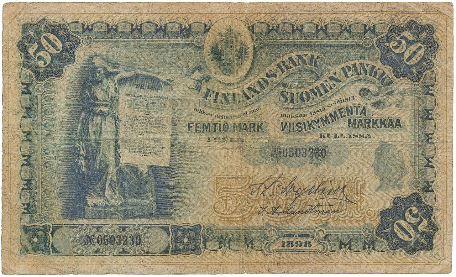 Finsko, 50 Markka 1898, P.6