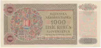 Československo, 1000 Koruna 1940/1945, kolkovaná, perf. 2x SPECIMEN dole, Hej.65a1.S2 - fotografie 2