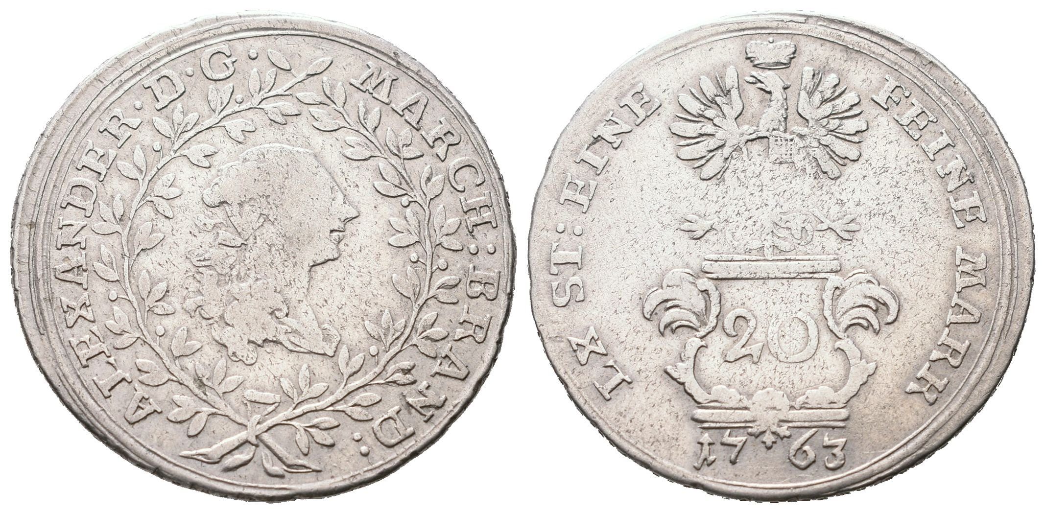 Braniborsko - Ansbach, 20 Krejcar 1763