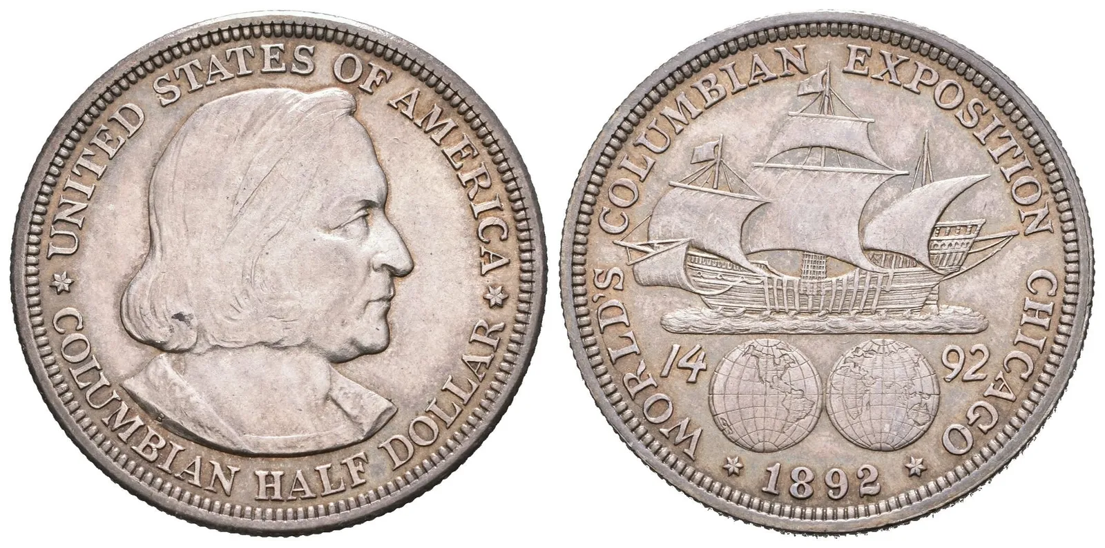 1/2 Dollar 1892 - Kolumbovská výstava, KM.117, — 1