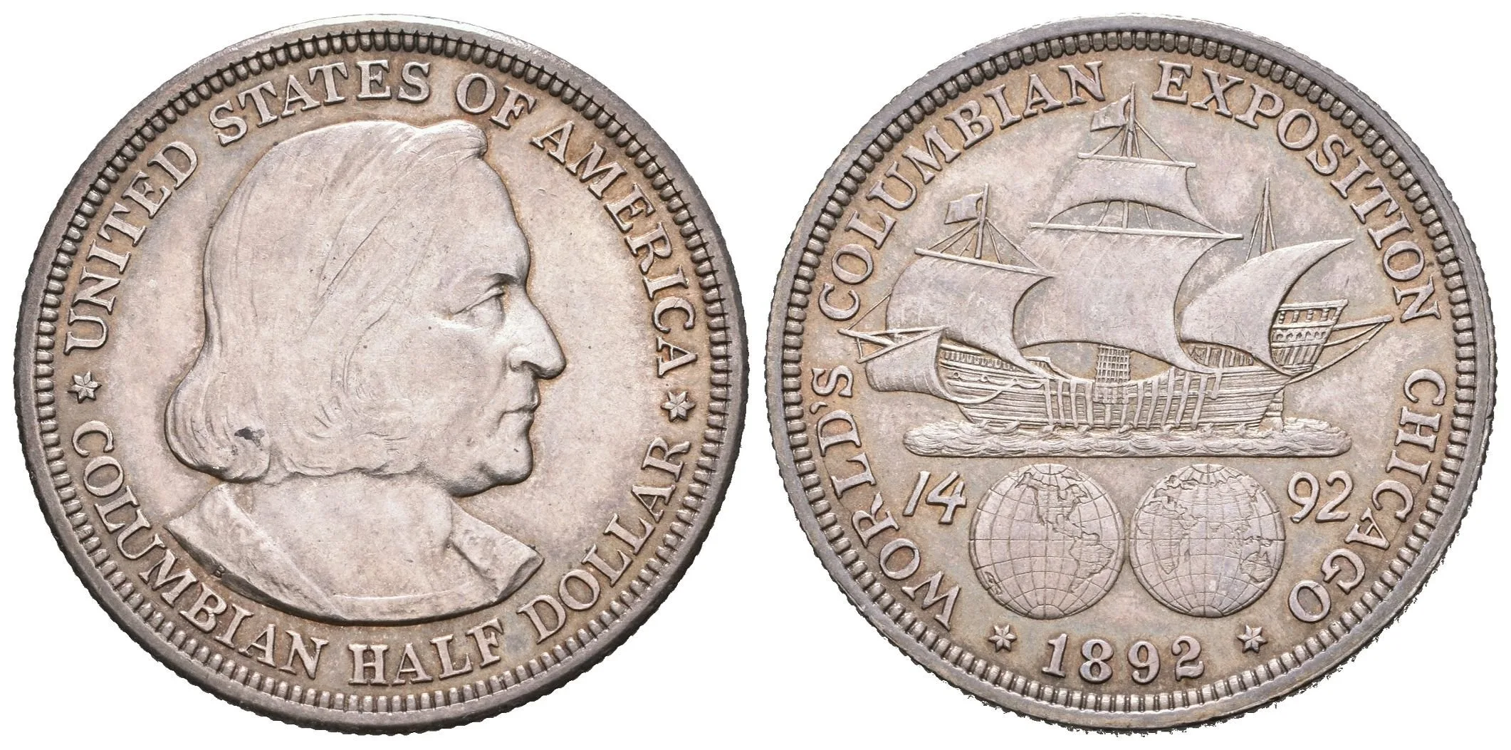 1/2 Dollar 1892 - Kolumbovská výstava, KM.117, — 1